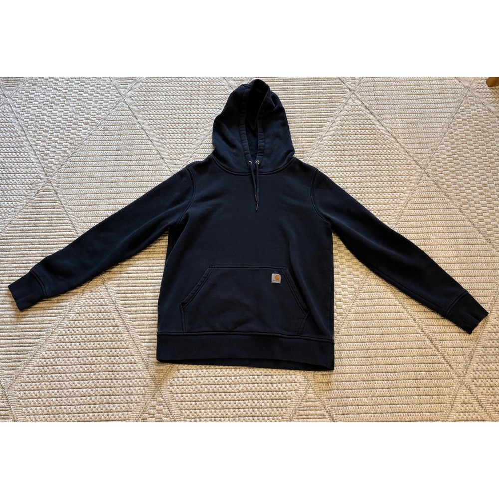 Carhartt Mens Relaxed Fit Blue Pullover Hoodie Sweatshirt Medium Kangaroo Pouch